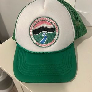Free people movement green and pink trucker hat